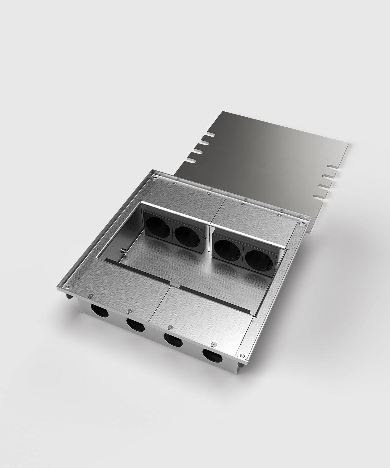 Bodensteckdose/ Bodentank 8808E; 8x Schuko,