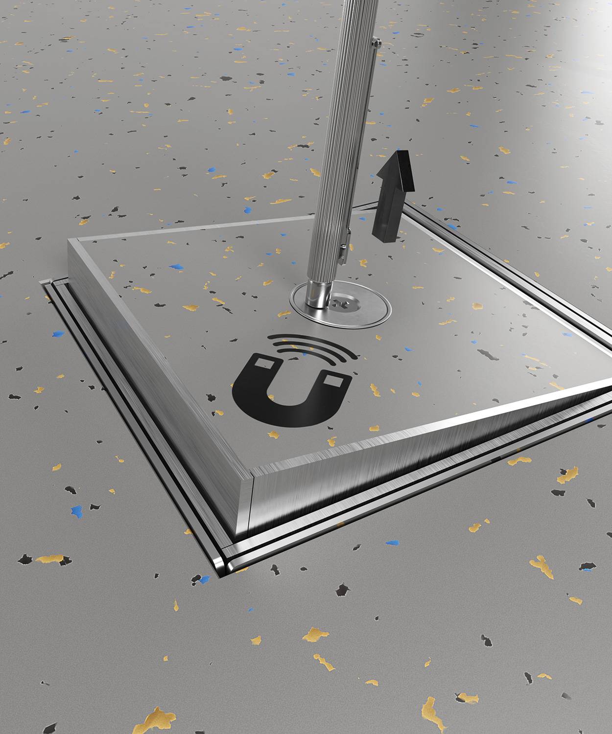 Bodensteckdose/ Bodentank 8900B; 1x Schuko,