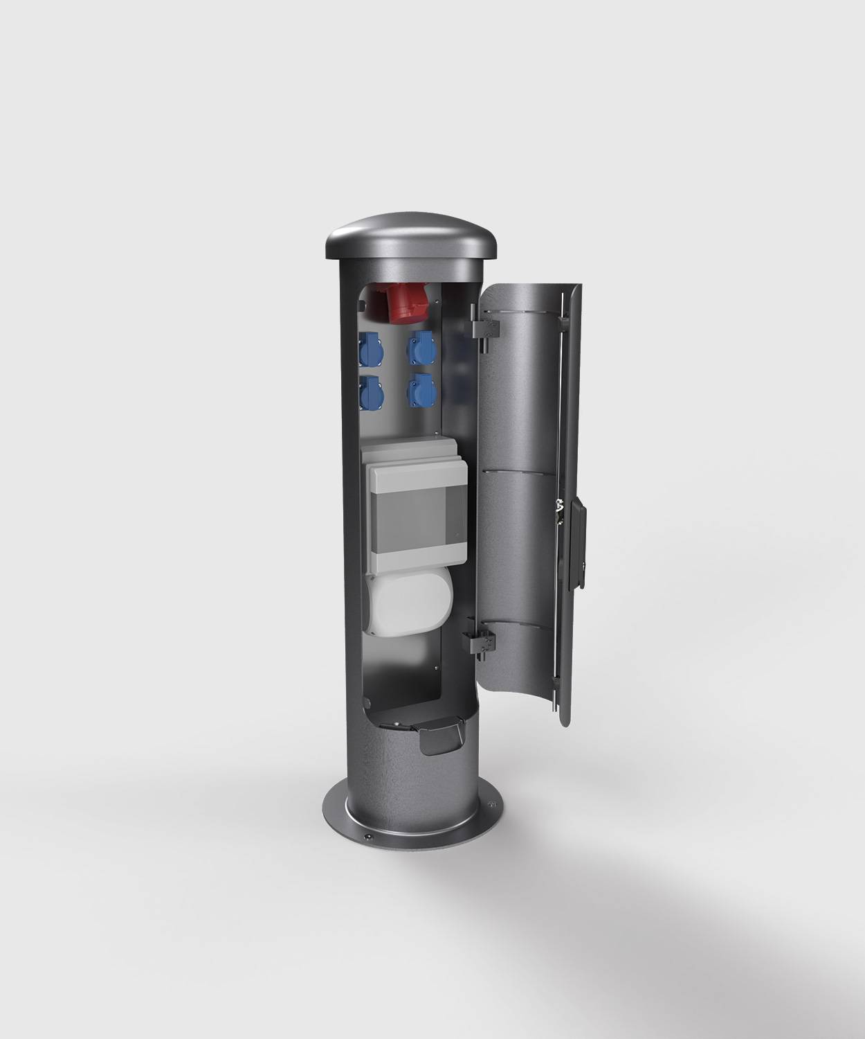 Energiesäule ESP14; 1x CEE 5/16A, 4x Schuko, FI und LS- Absicherung, RAL