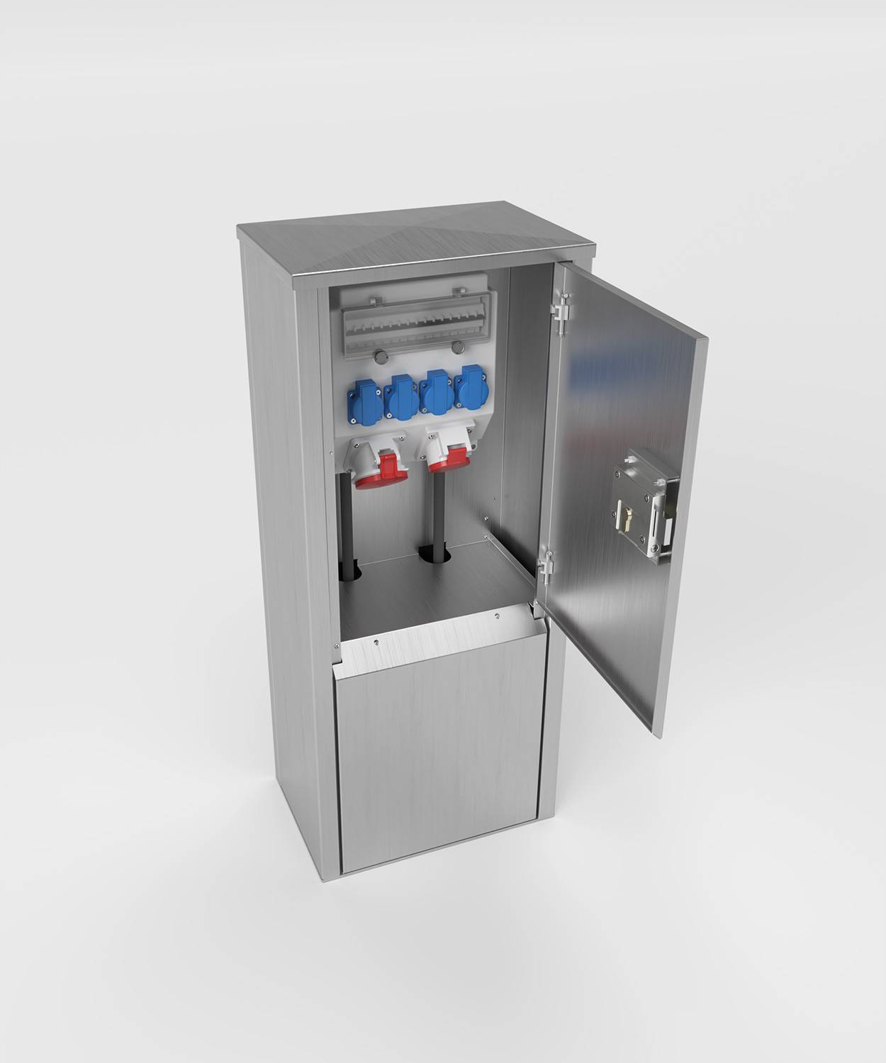 Energiesäule EST24; 1x CEE 5/32A 400V, 1x CEE 5/16A 400V, 4x Schuko, FI/LS- Absicherung, SPEDITION