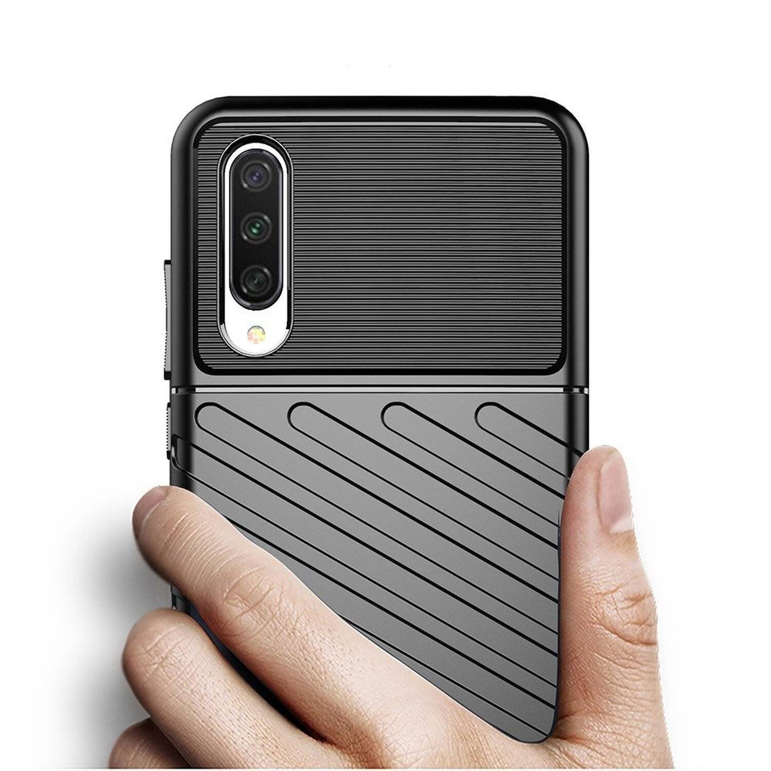 Hybrid Armor Etui SchutzHülle "Thunder" Case + 9H Schutzglas Handyhülle Matt Robust Rutschfest für Samsung Galaxy S21 FE