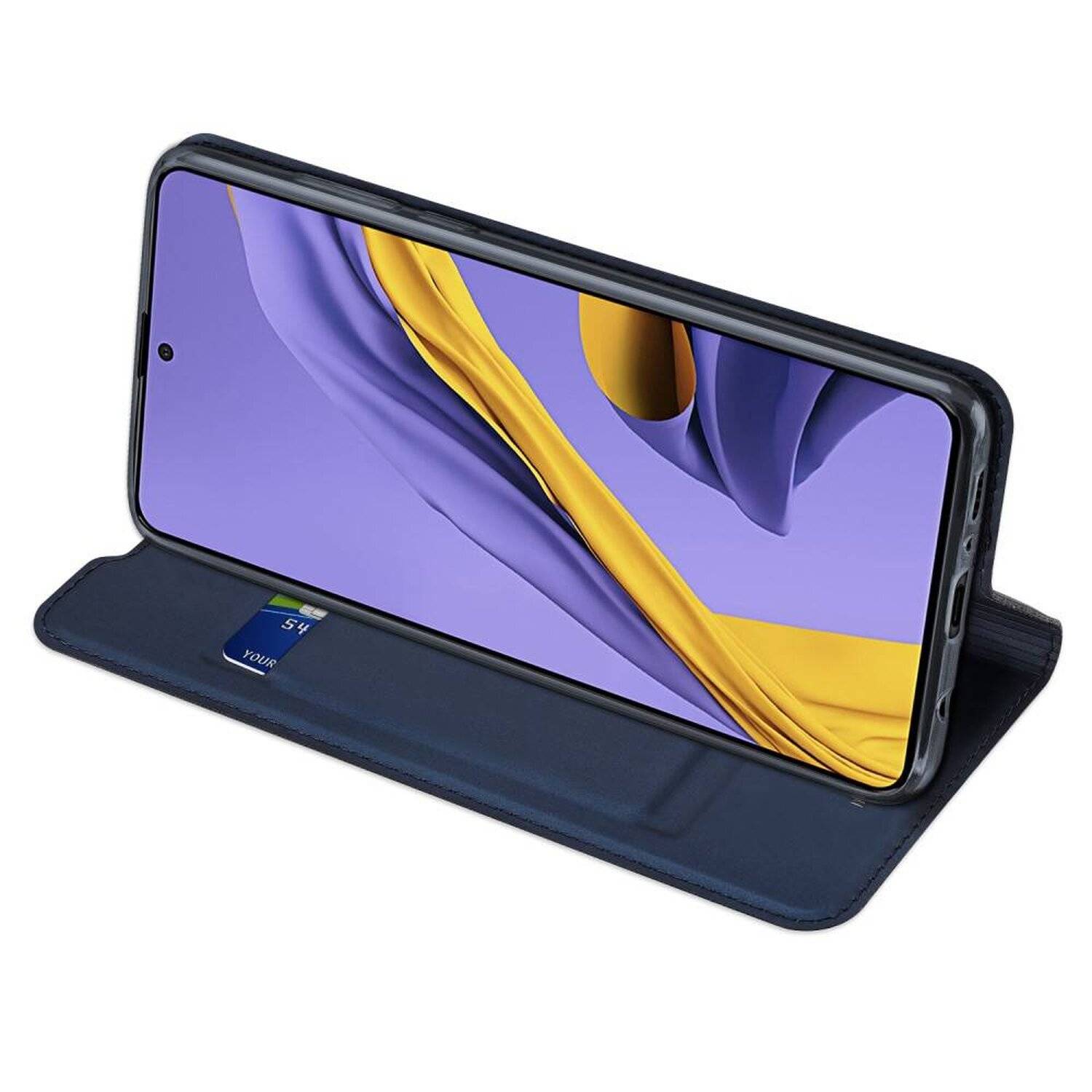 Buch Tasche "Dux Ducis" für SAMSUNG GALAXY A82 (A826S) Handy Hülle Schutzhülle mit Standfunktion, Kartenfach Schwarz