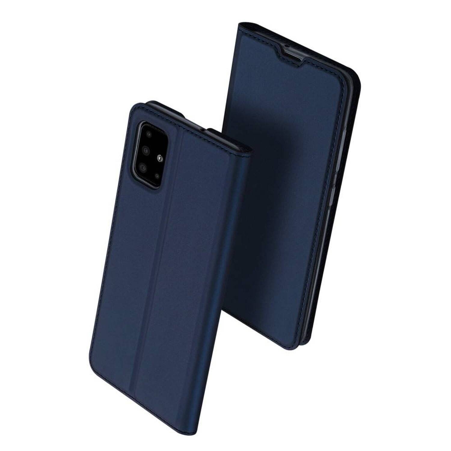 Buch Tasche "Dux Ducis" für SAMSUNG GALAXY A82 (A826S) Handy Hülle Etui Schutzhülle mit Standfunktion, Kartenfach Blau