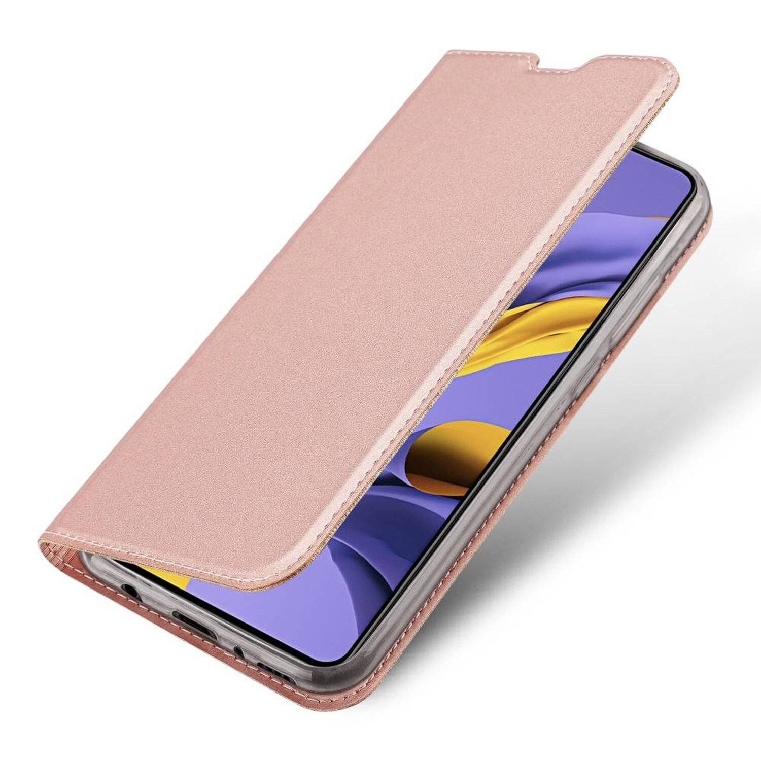Buch Tasche "Dux Ducis" für SAMSUNG GALAXY A82 (A826S) Handy Hülle Etui Schutzhülle mit Standfunktion, Kartenfach Rose