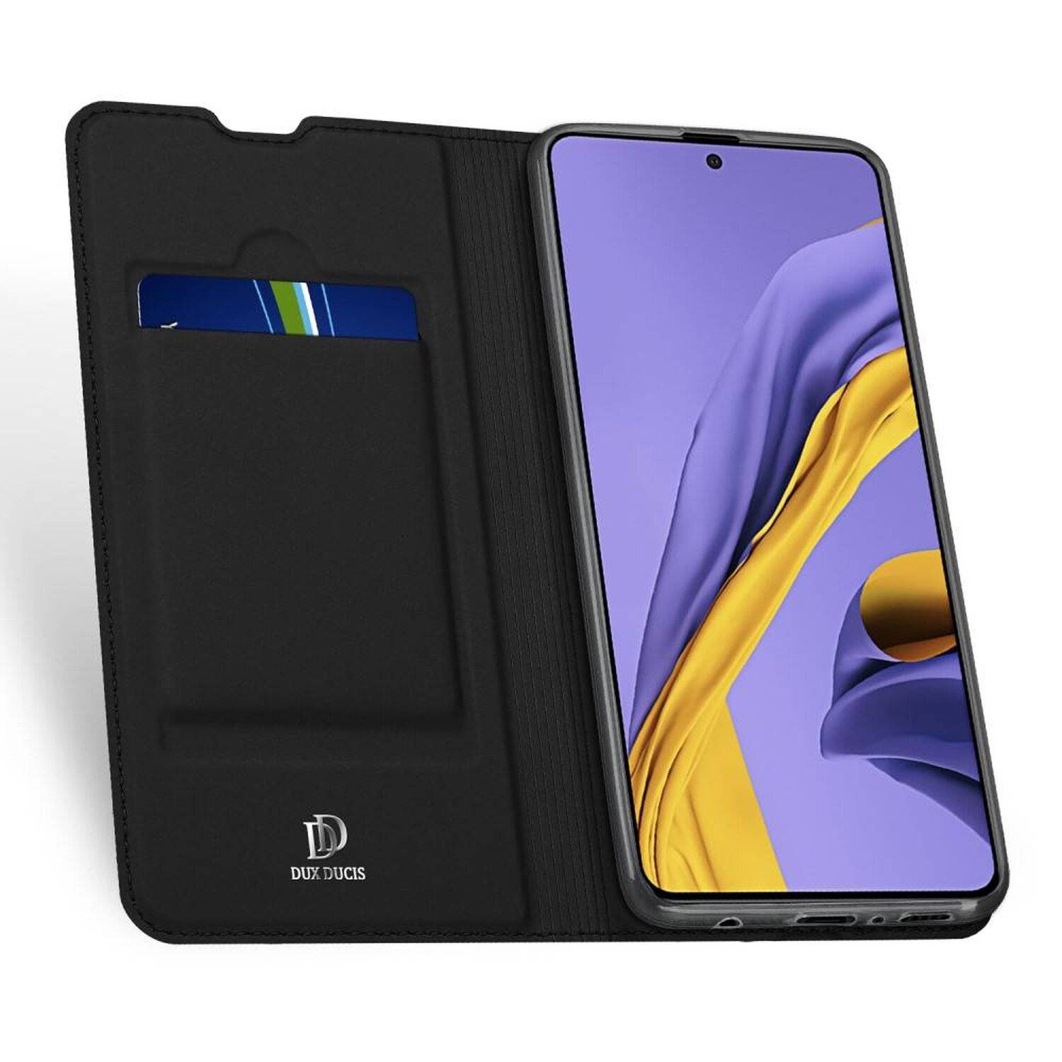 Buch Tasche "Dux Ducis" für SAMSUNG GALAXY A22 5G (A226B) Handy Hülle Schutzhülle mit Standfunktion, Kartenfach Schwarz