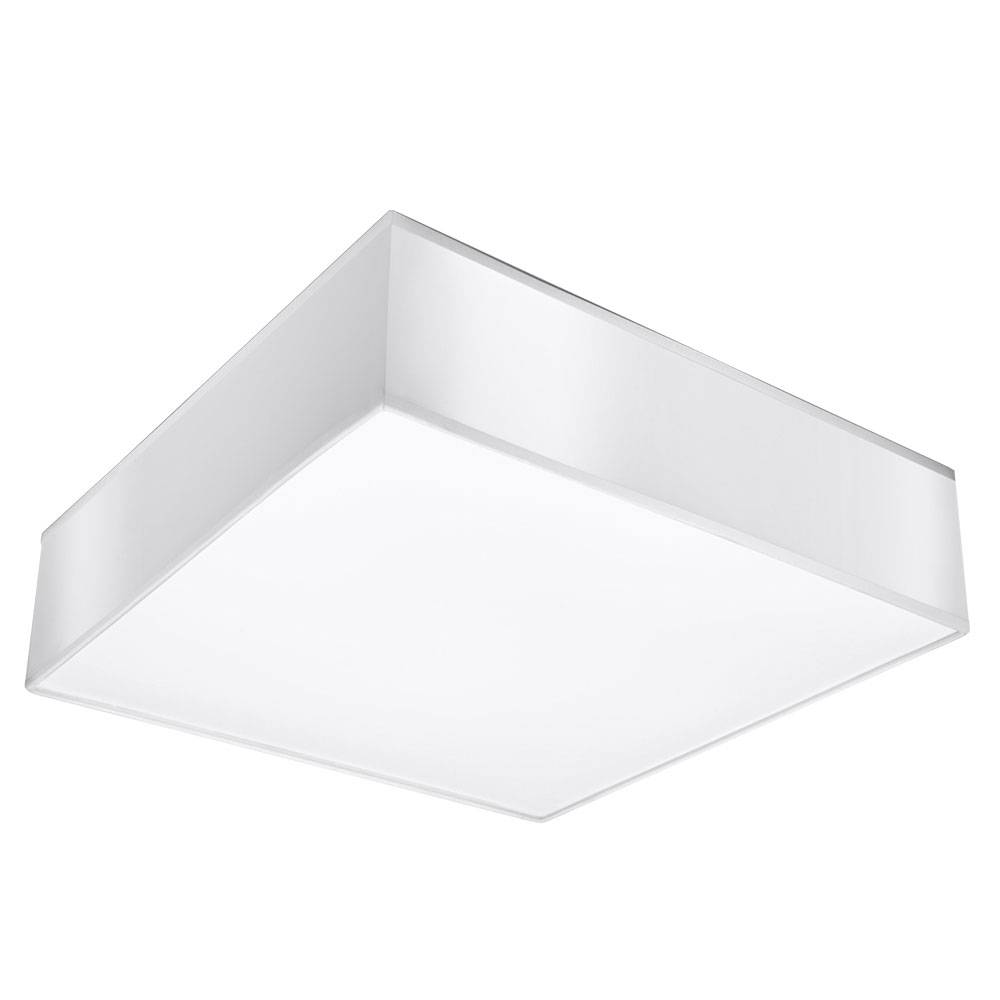 Deckenlampe Eckig weiß Deckenleuchte quadratisch Deckenleuchte Quadrat, PVC Stahl, 2x E27, LxBxH 35 x 35 x 12 cm, Wohnzimmer