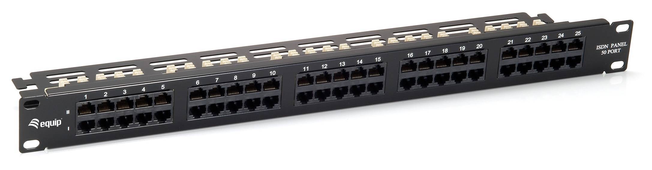 equip ISDN So Patch Panel - Patch Panel - CAT 3 - Schwarz - 1U - 48.3 cm (19"")