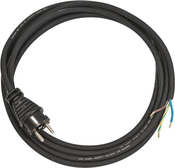 Anschlusskabel H05RR-F 3G1,5 Kabel-L.3m Gummi schwarz Brennenstuhl