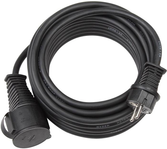Baustellenverlängerungskabel H05VV-F 3G1,5 IP44 Kabel-L.25m schwarz Brennenstuhl