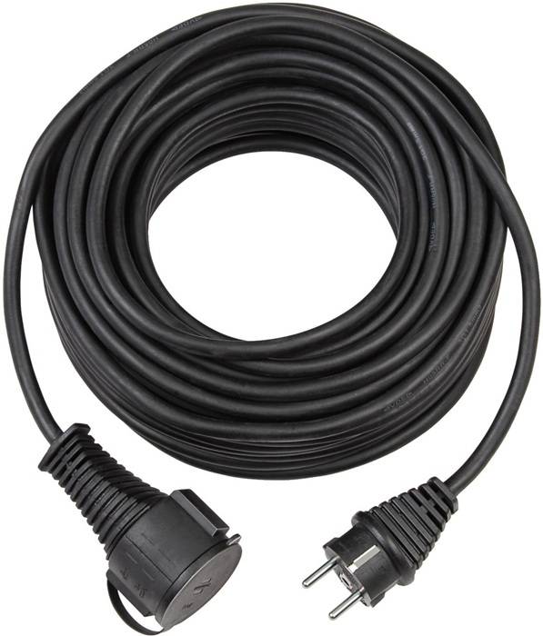Verlängerungskabel H05VV-F 3G1,5 IP44 Kabel-L.25m Gummi schwarz Brennenstuhl