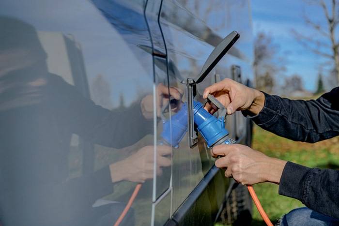 Camping-Verlängerungskabel H07RN-F 3G2,5 Kabel-L.5m IP44 Gummi-Neopren orange