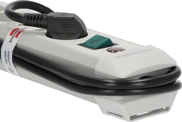 Steckdosenleiste Premium-Line 8-fach L.49cm Kabel-L.3m lichtgrau m.Kinderschutz