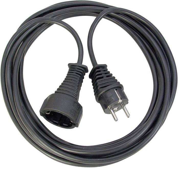 Verlängerungskabel H05VV-F 3G1,5 Kabel-L.2m Ku.schwarz Brennenstuhl