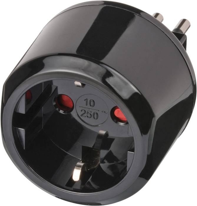 Reisestecker max.Belastung 10A/250V schwarz m.Kinderschutz Brennenstuhl