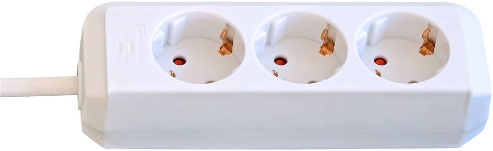 Brennenstuhl Eco-Line, Steckdosenleiste 3-fach (Steckerleiste mit erhöhtem Berührungsschutz und 1,5m Kabel) weiß