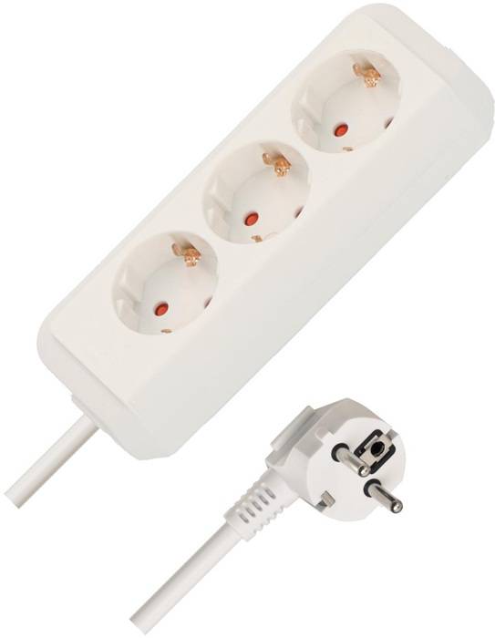 Steckdosenleiste Eco Line 3-fach Kabel-L.3m weiß 3 m BRENNENSTUHL