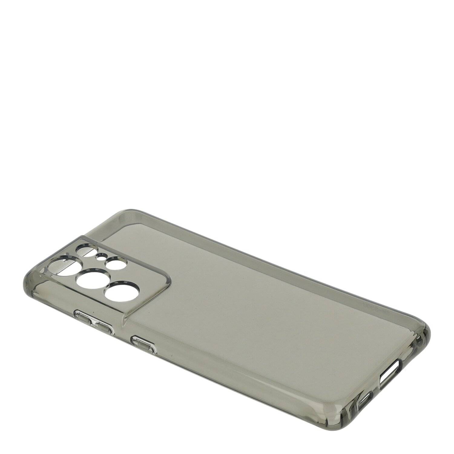 Schutzhülle TPU mit Kameraschutz Bumper Hülle Case Handy Smartphone Samsung Galaxy S21 Ultra (G998B) Dunkel-Transparent