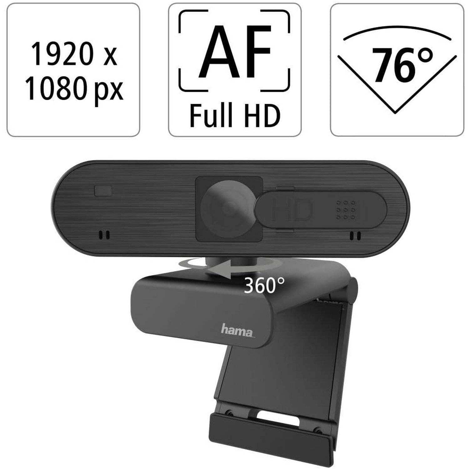 Hama Webcam C-600 Pro 1080p Full HD mit Stereo Mikrofon