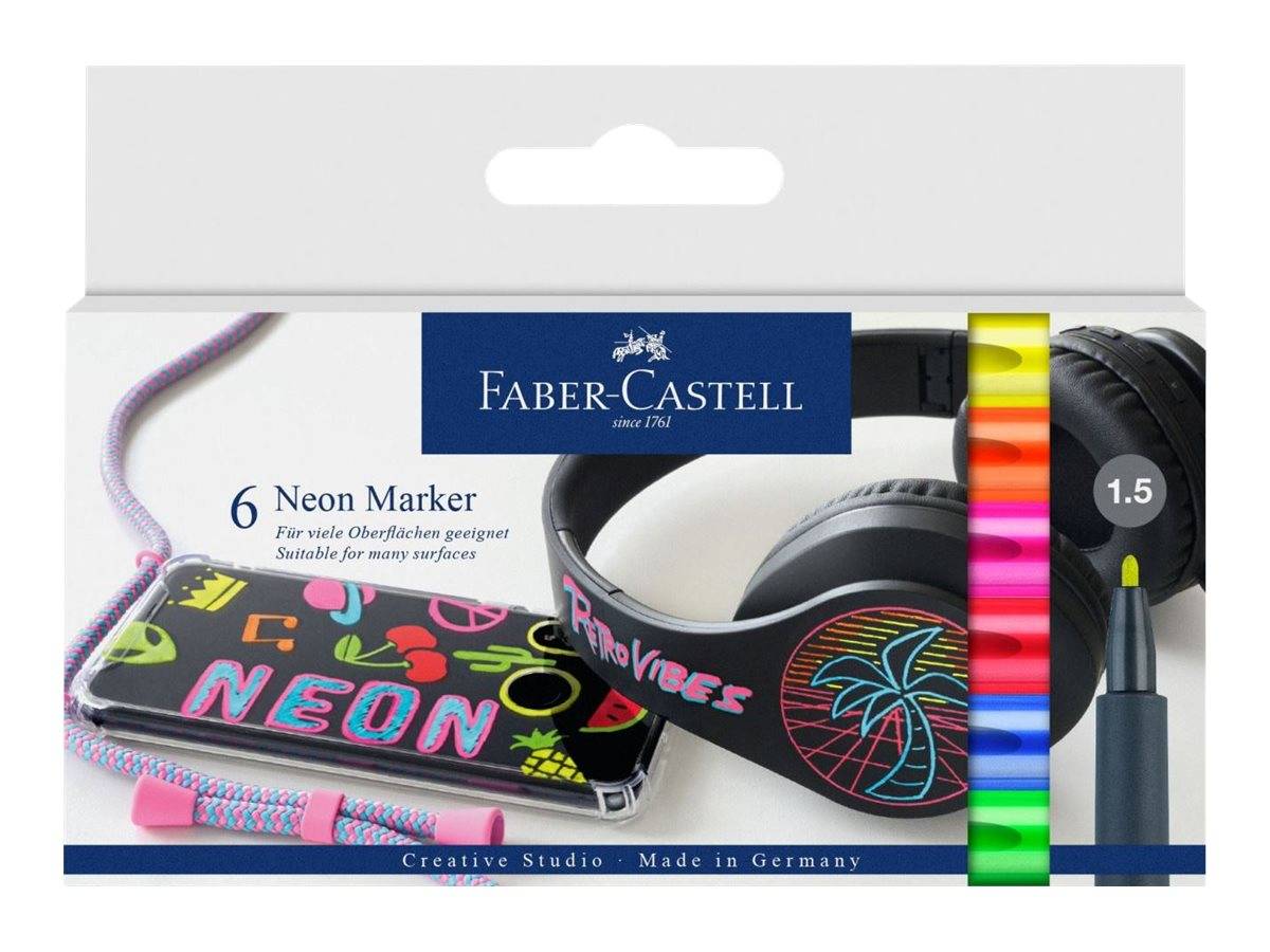 Faber-Castell Neon - Filzstift - Yellow me happy, A little bit juicy, Little Red Corvette, Anything Flamingoes, Electric