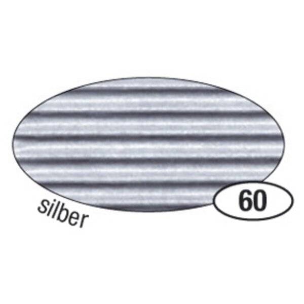 Bastelwellpappe - 50 x 70 cm silber.