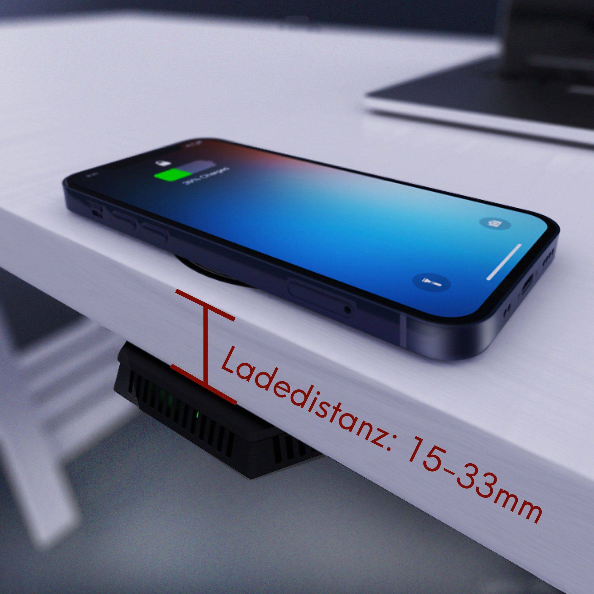 kalb | Alien QI Unterbau Ladegerät schwarz Ladedistanz 15-33 mm Smart Wireless