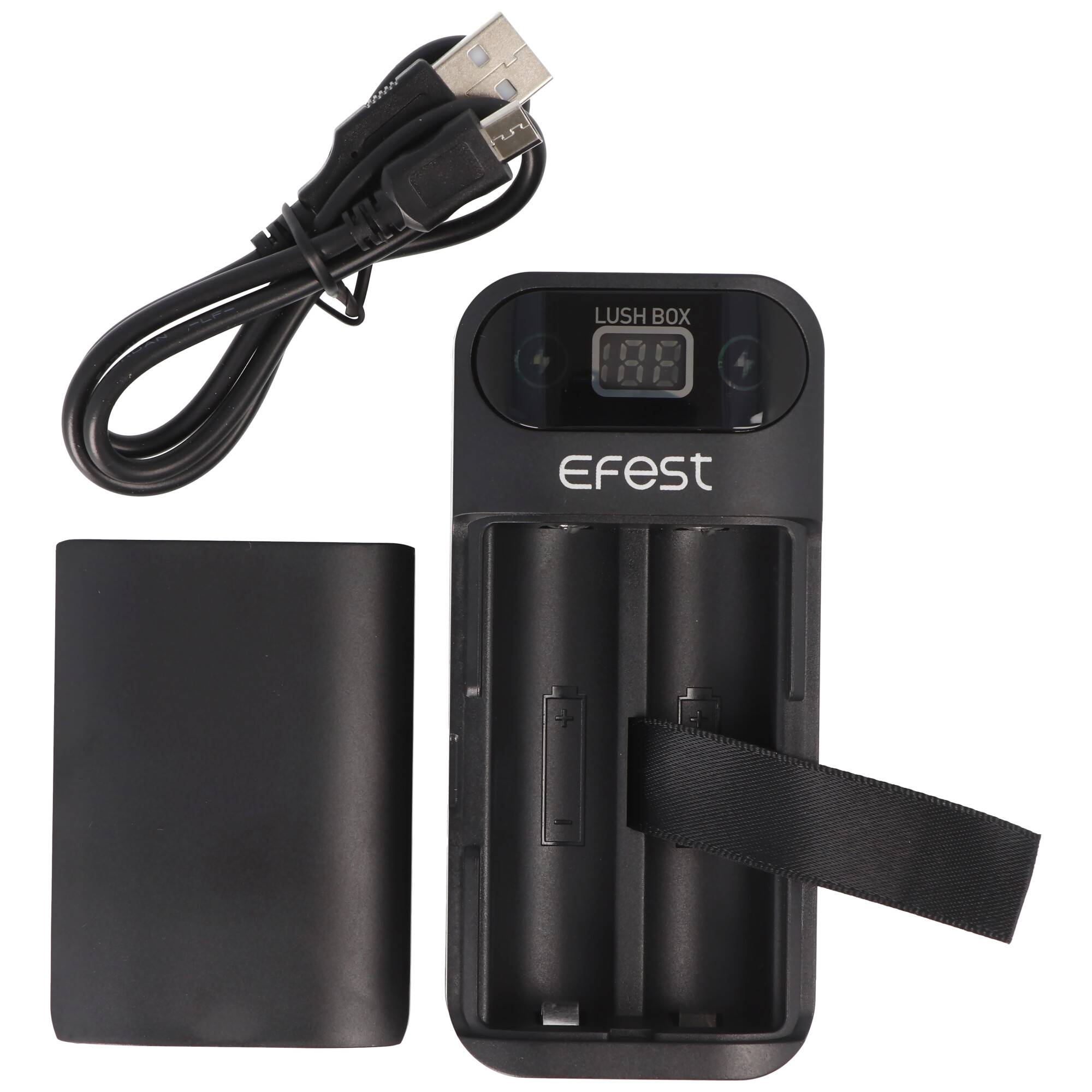 Powerbank und 18650 Li-ion Ladegerät für 18650 3,6V -3,7V max. 66,5mm Lithium Ionen Akkus, ohne Akkus