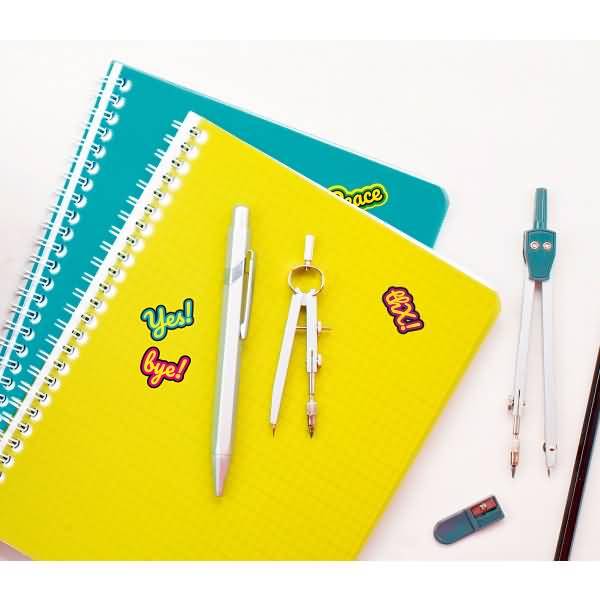 Neon Sticker Folie Sprüche bunt 15 Aufkleber