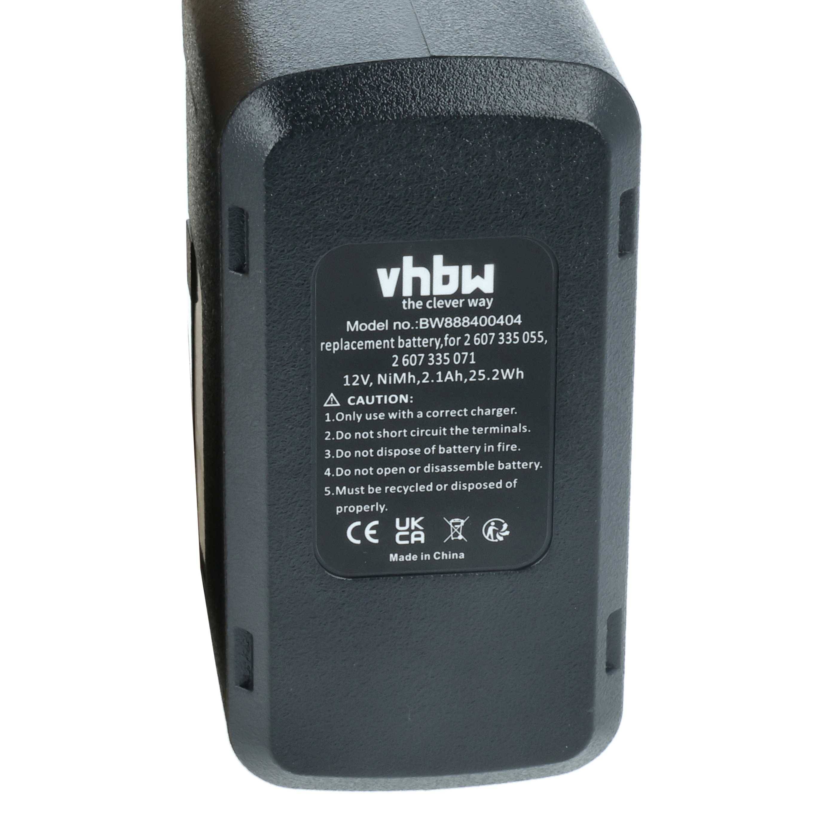 vhbw Akku kompatibel mit Bosch GSR 12VET, GSR 12VPE-2, GSR 12VSH-2, PSB 12VSP-2, PSR 120 Elektrowerkzeug (2100mAh NiMH 12 V)