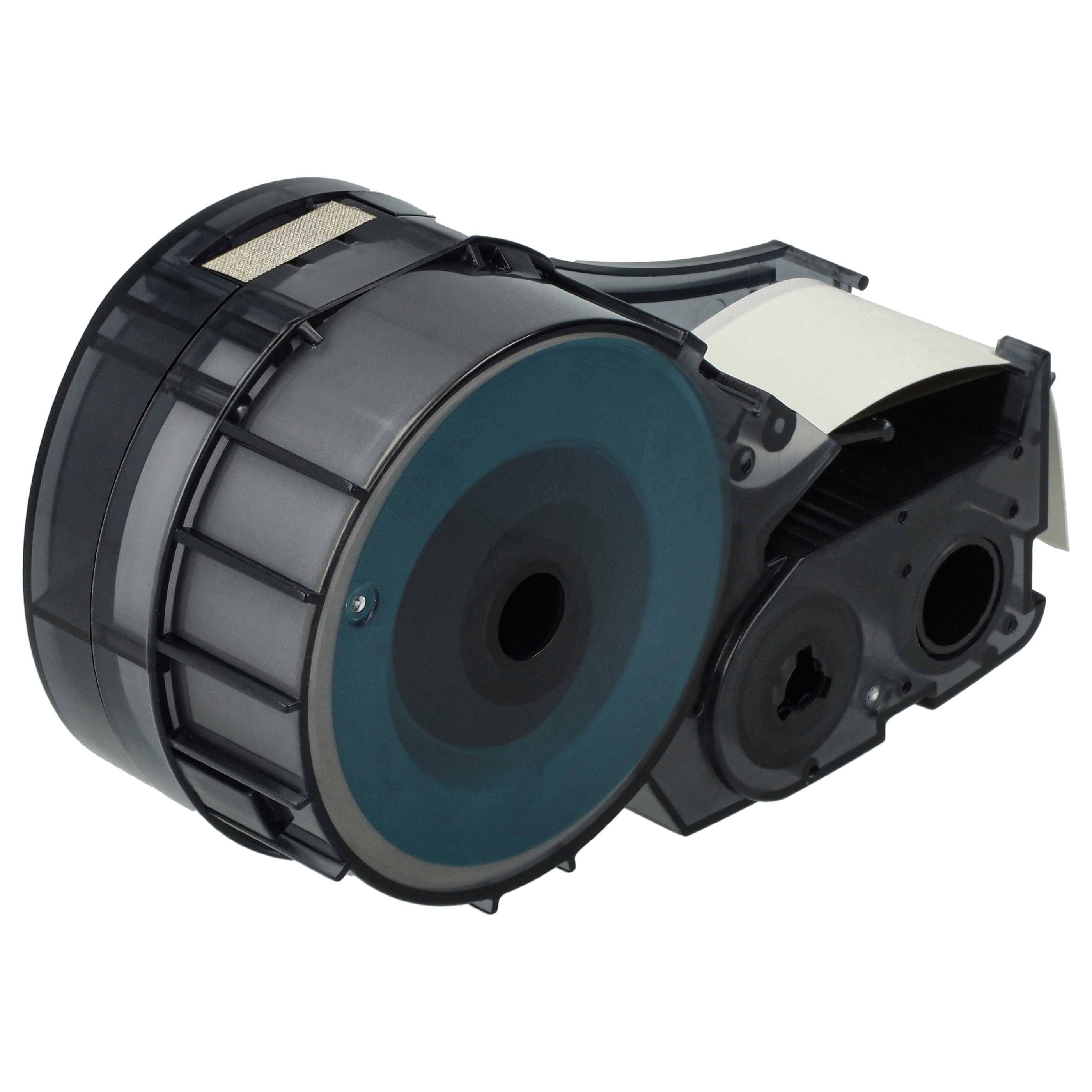 vhbw 5x Schriftband-Kassette kompatibel mit Brady BMP21-LAB, IDPAL, M210, LABPAL, BMP21 Plus Etiketten-Drucker 6,4m x 19,05mm Schwarz auf Weiß