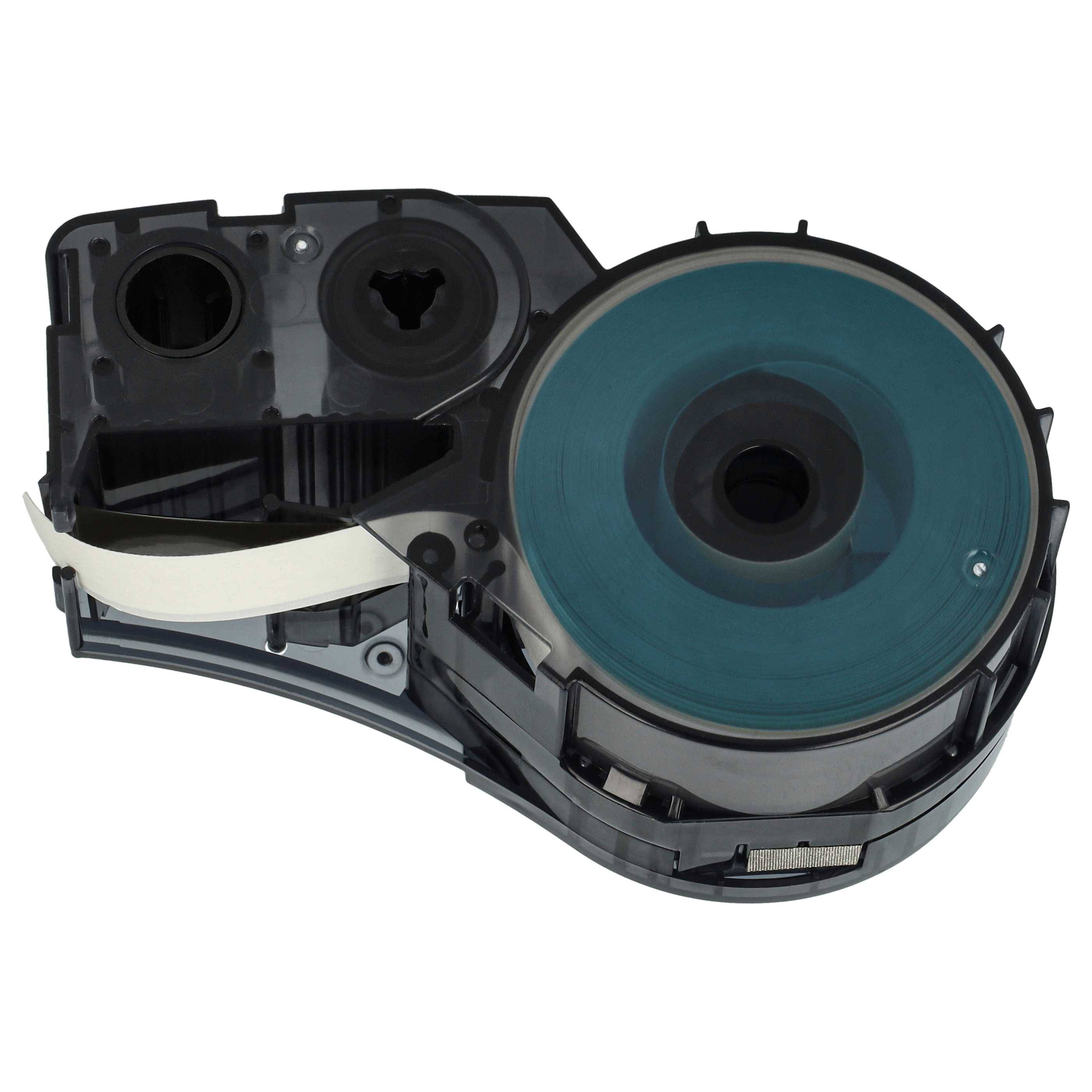 vhbw 5x Schriftband-Kassette Ersatz für Brady BM21-500-499 für Etiketten-Drucker 6,4m x 12,7mm Schwarz auf Weiß, Nylon