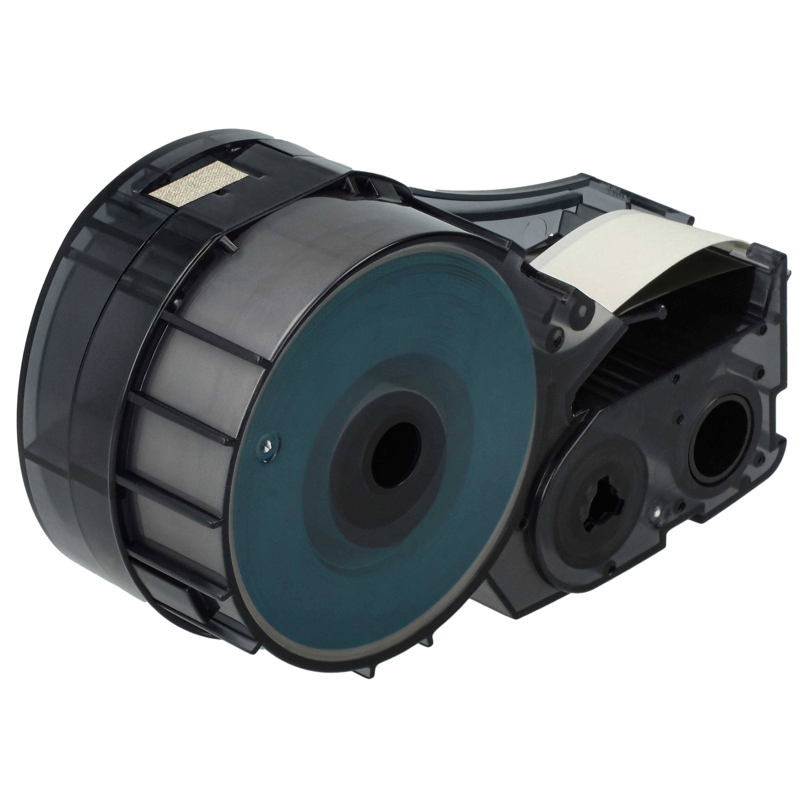 vhbw 5x Schriftband-Kassette kompatibel mit Brady M210-LAB, M211 Etiketten-Drucker 6,4m x 12,7mm Schwarz auf Weiß, Nylon