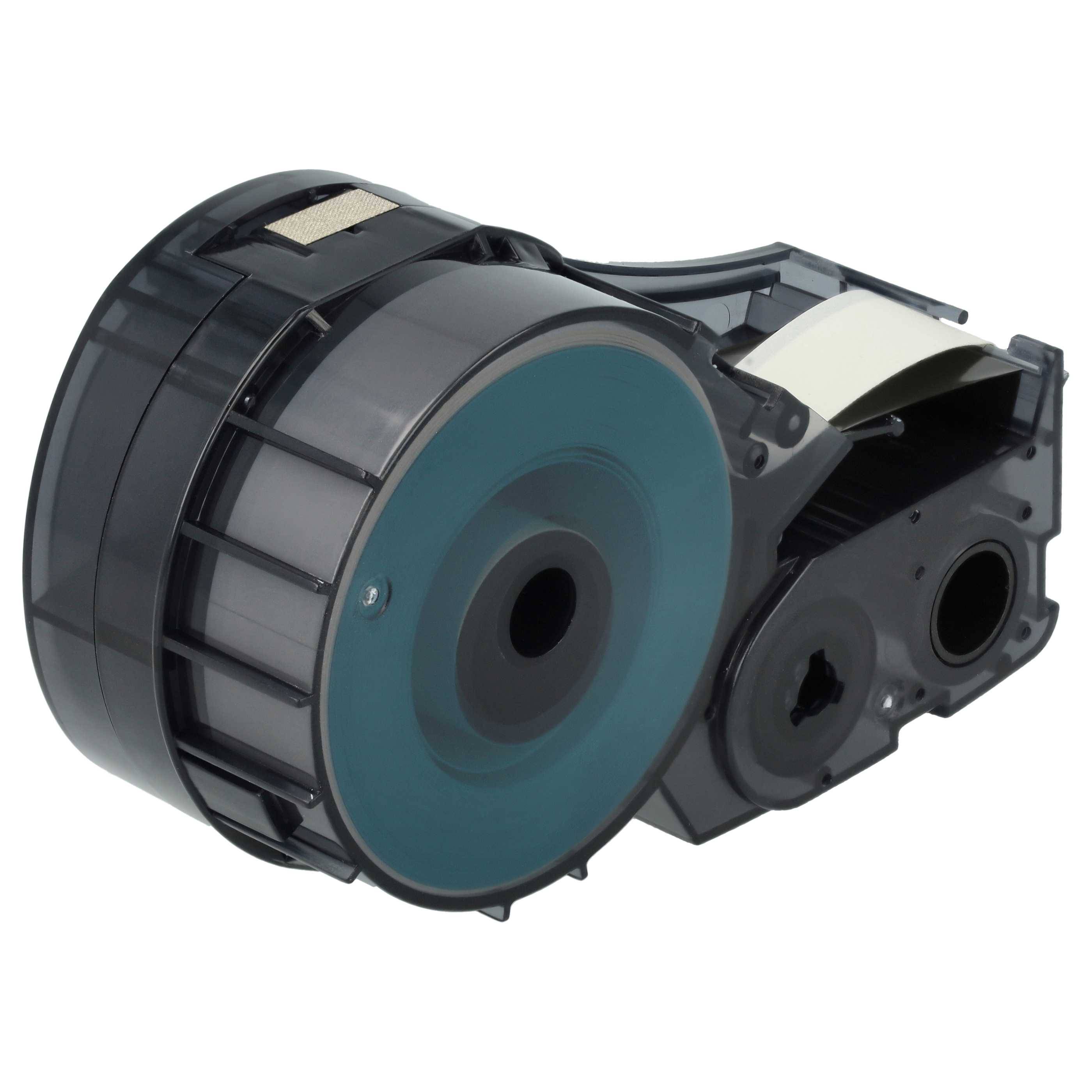 vhbw 5x Schriftband-Kassette kompatibel mit Brady BMP21-LAB, BMP21-PLUS, BMP21 Etiketten-Drucker 9,53mm Schwarz auf Weiß, Nylon Cloth Polyamid