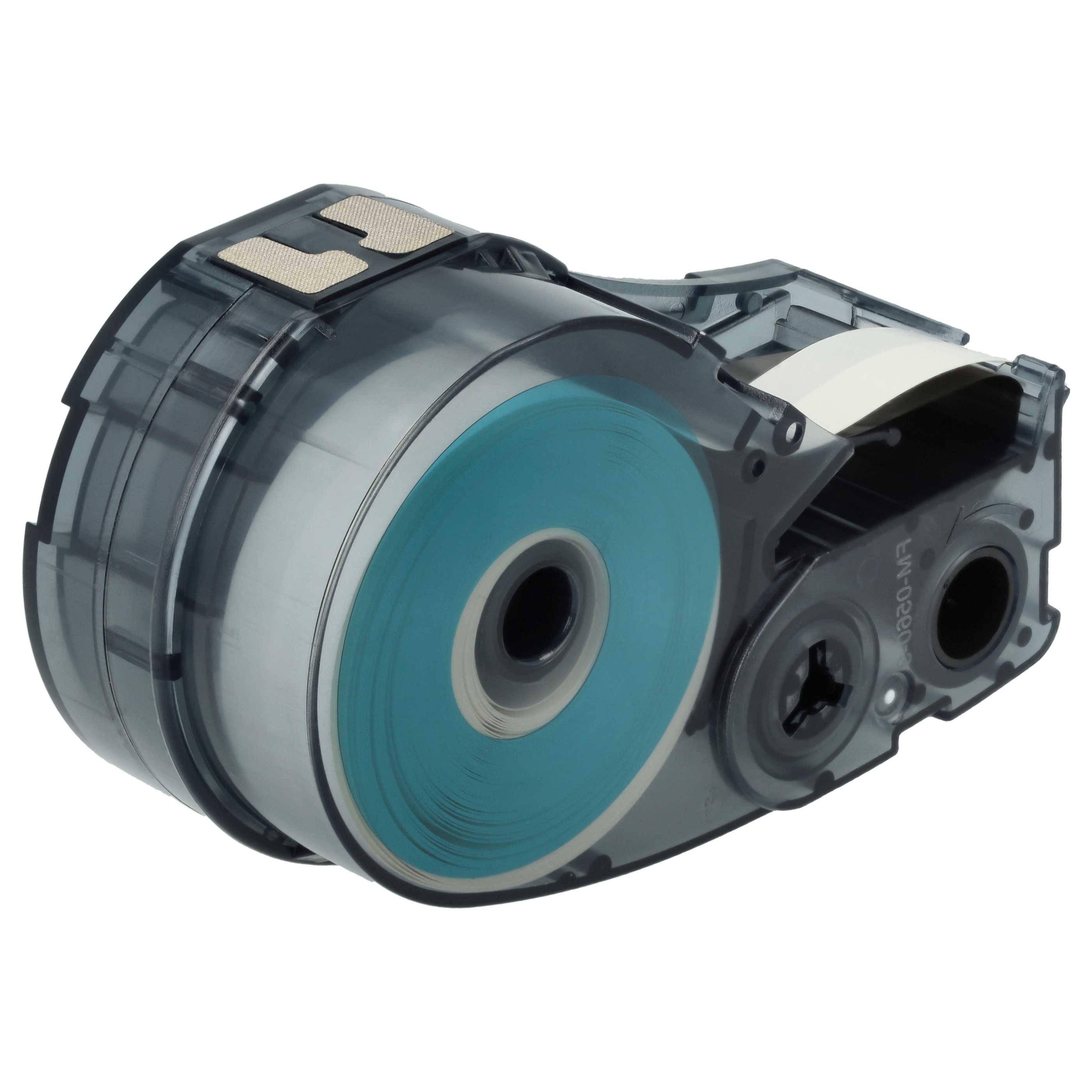 vhbw 1x Schriftband-Kassette kompatibel mit Brady M210, M210-LAB, M211, LABPAL Etiketten-Drucker 6,4m x 6,35mm Schwarz auf Weiß, Polyester