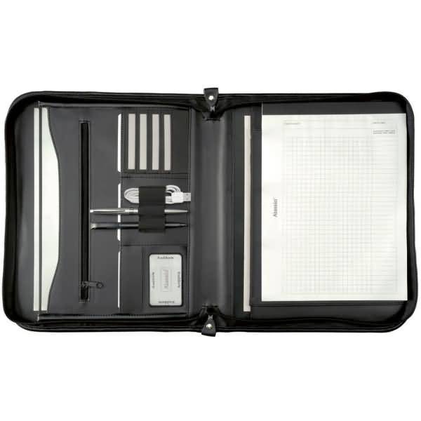 Reißverschlußmappe Vernazza A4 36x29x5cm Lederimitat schwarz