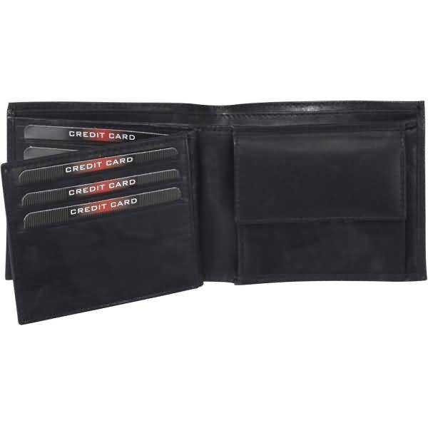 Geldbörse Viva 11x9,5x2cm Leder schwarz