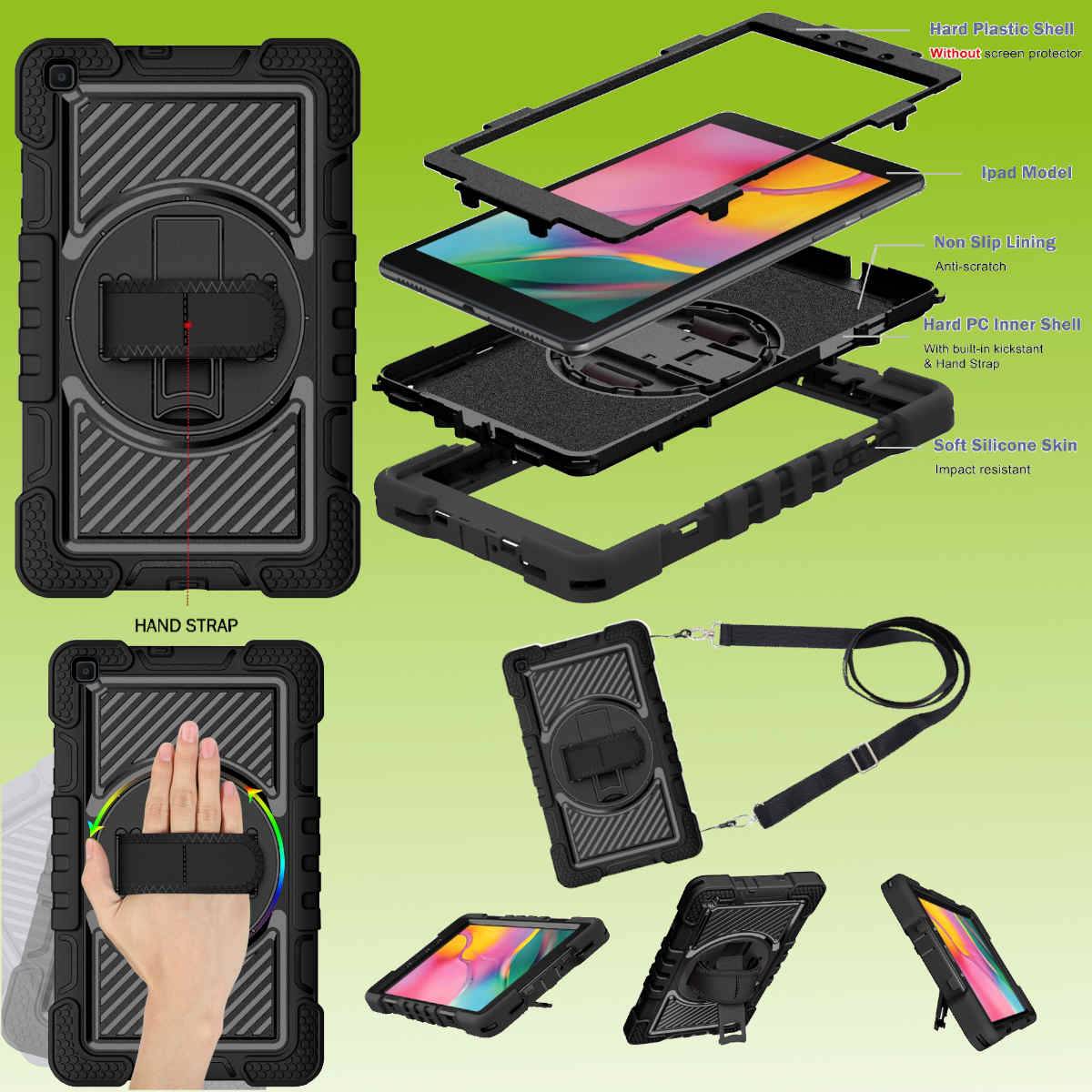 Für Tablet Modelle aufstellbare Outdoor Hybrid 360 Grad mit Halte-Schlaufe Tablet Tasche Etuis Cover Case Schutz Robust Neu