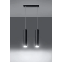 Pendelleuchte schwarz Metall Hängeleuchte schwarz Zylinder Hängelampe schwarz Modern, aus Stahl, 2x GU10, LxBxH 30x8x100 cm Pendelleuchte schwarz Metall Hängeleuchte schwarz Zylinder Hängelampe schwarz Modern, aus Stahl, 2x GU10, LxBxH 30x8x100 cm
