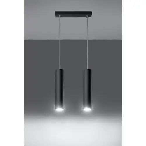 Pendelleuchte schwarz Metall Hängeleuchte schwarz Zylinder Hängelampe schwarz Modern, aus Stahl, 2x GU10, LxBxH 30x8x100 cm Pendelleuchte schwarz Metall Hängeleuchte schwarz Zylinder Hängelampe schwarz Modern, aus Stahl, 2x GU10, LxBxH 30x8x100 cm