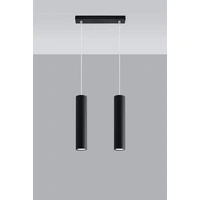 Pendelleuchte schwarz Metall Hängeleuchte schwarz Zylinder Hängelampe schwarz Modern, aus Stahl, 2x GU10, LxBxH 30x8x100 cm Pendelleuchte schwarz Metall Hängeleuchte schwarz Zylinder Hängelampe schwarz Modern, aus Stahl, 2x GU10, LxBxH 30x8x100 cm