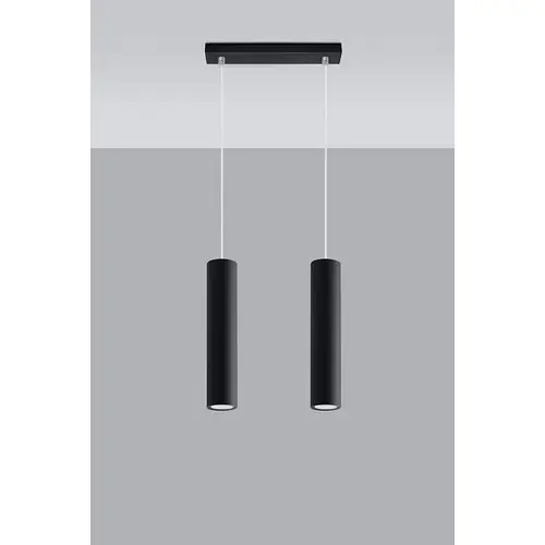 Pendelleuchte schwarz Metall Hängeleuchte schwarz Zylinder Hängelampe schwarz Modern, aus Stahl, 2x GU10, LxBxH 30x8x100 cm Pendelleuchte schwarz Metall Hängeleuchte schwarz Zylinder Hängelampe schwarz Modern, aus Stahl, 2x GU10, LxBxH 30x8x100 cm