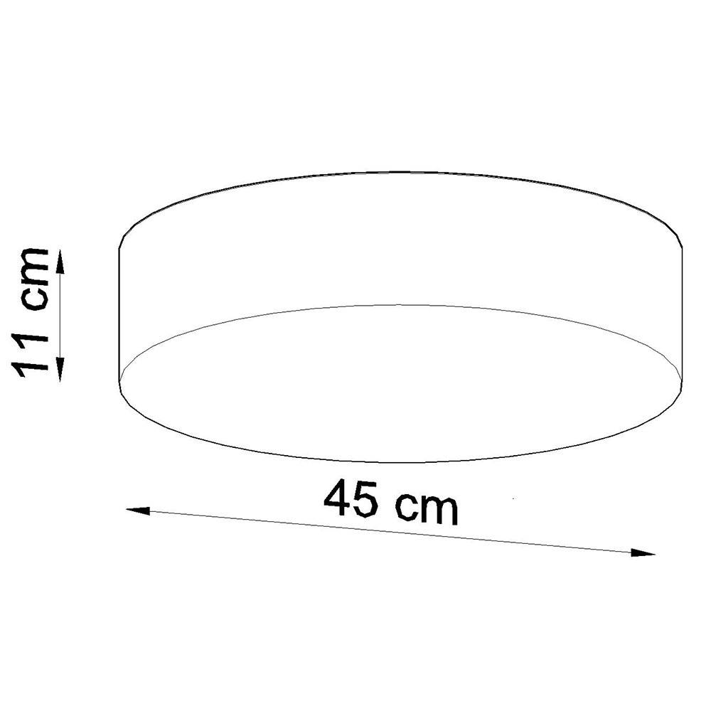 Deckenlampe PVC Stahl Lampen Wohnzimmer Decke schwarz Deckenlampe rund, Deckenspot rund, 3x E27, LxBxH: 45x45x12 cm