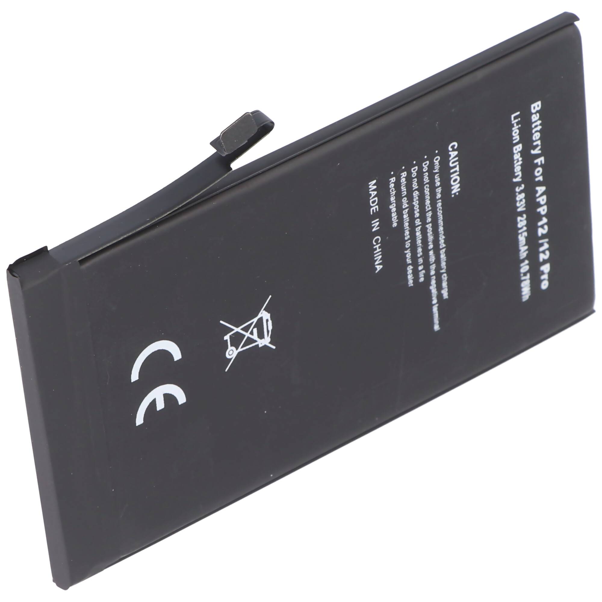 Akku passend für Apple iPhone 12/12 Pro, Li-Polymer, 3,83V, 2815mAh, 10,78Wh, built-in, ohne Werkzeug