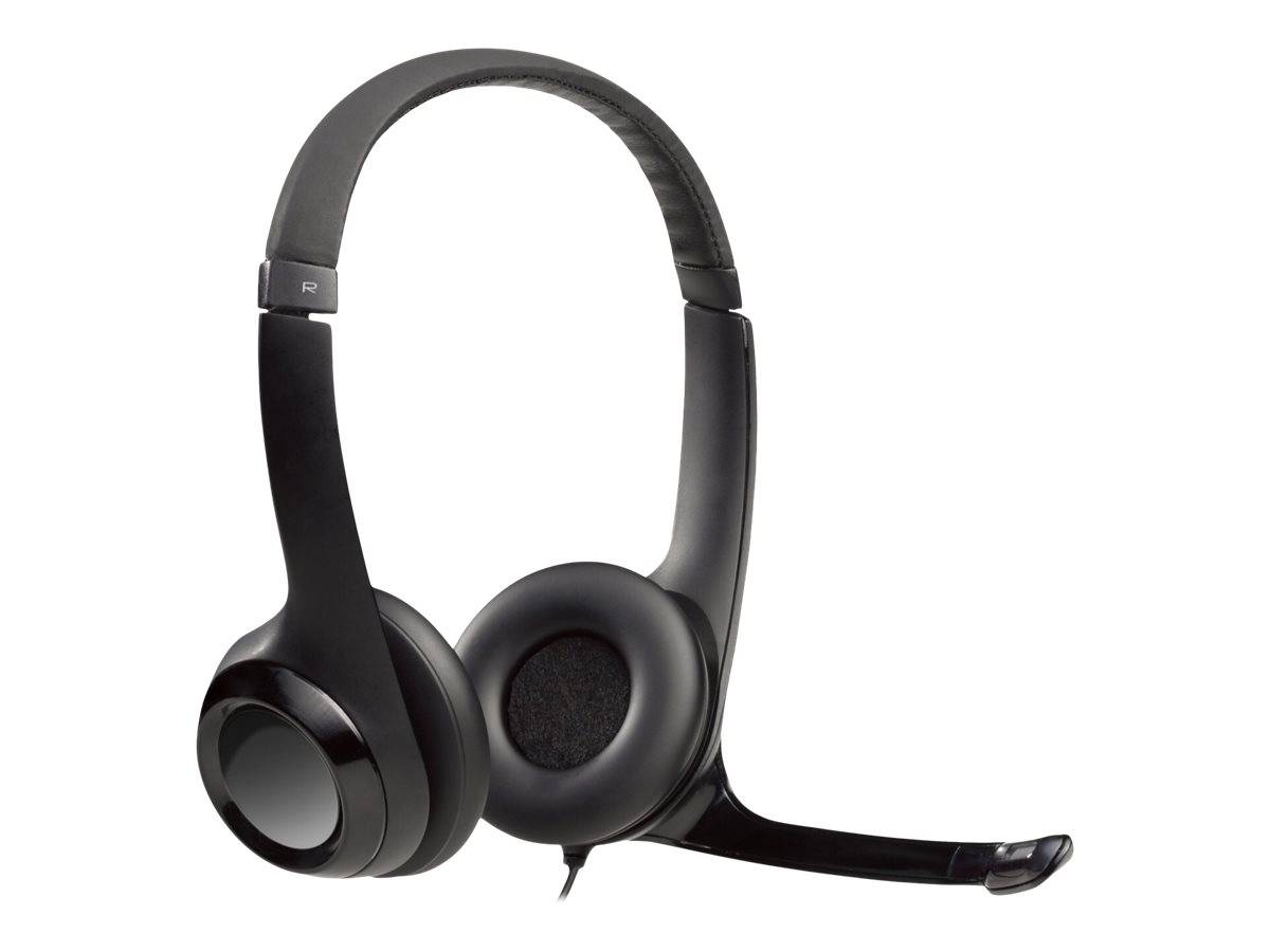 Logitech H390 On Ear Headset kabelgebunden Stereo Schwarz Mikrofon-Rauschunterdrückung, Noise Cancelling Lautstärkeregelung