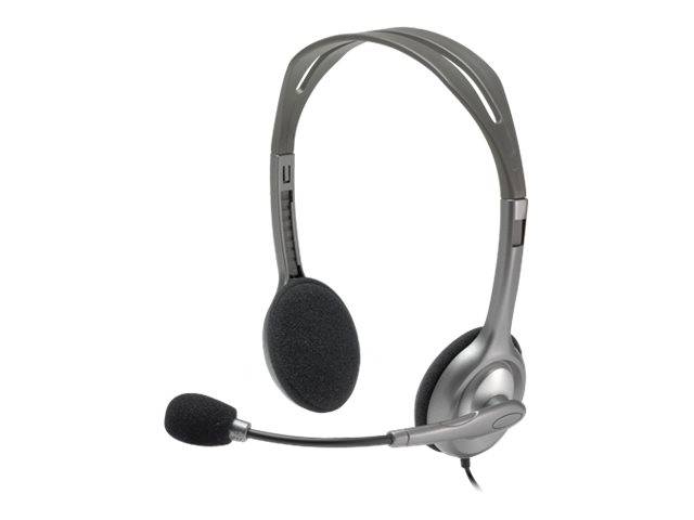 Logitech H110 On Ear Headset kabelgebunden Stereo Grau Mikrofon-Rauschunterdrückung Computer