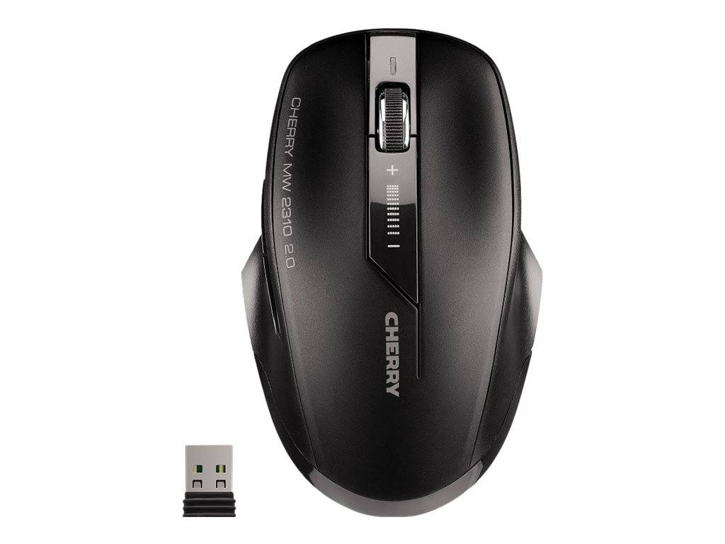 Cherry MW 2310 2.0 - Maus - rechts- und linkshändig - optisch - 6 Tasten - kabellos - RF, 2.4 GHz - kabelloser Empfänger (USB)
