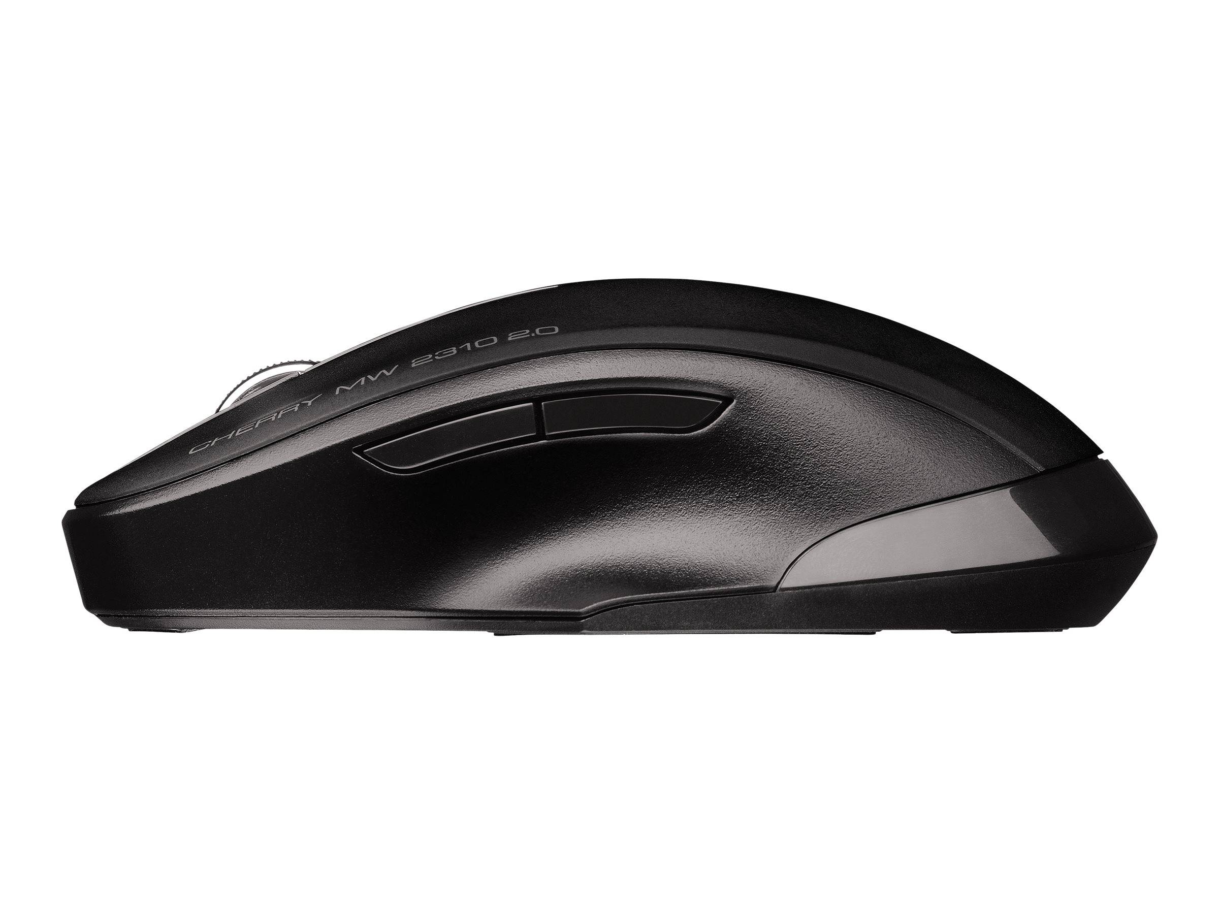 Cherry MW 2310 2.0 - Maus - rechts- und linkshändig - optisch - 6 Tasten - kabellos - RF, 2.4 GHz - kabelloser Empfänger (USB)