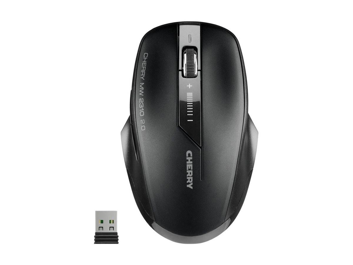 Cherry MW 2310 2.0 - Maus - rechts- und linkshändig - optisch - 6 Tasten - kabellos - RF, 2.4 GHz - kabelloser Empfänger (USB)