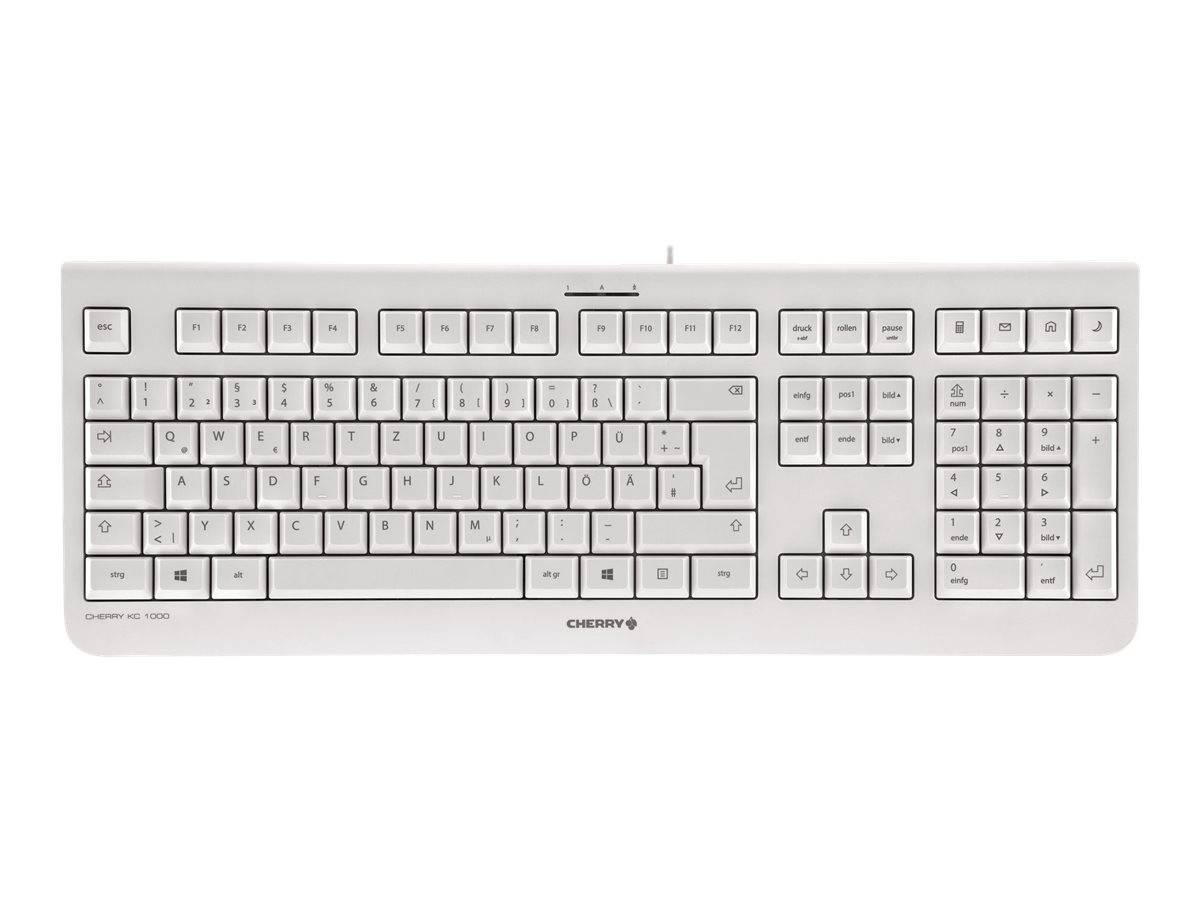 CHERRY KC 1000 - Tastatur - USB - GB - Pale Gray