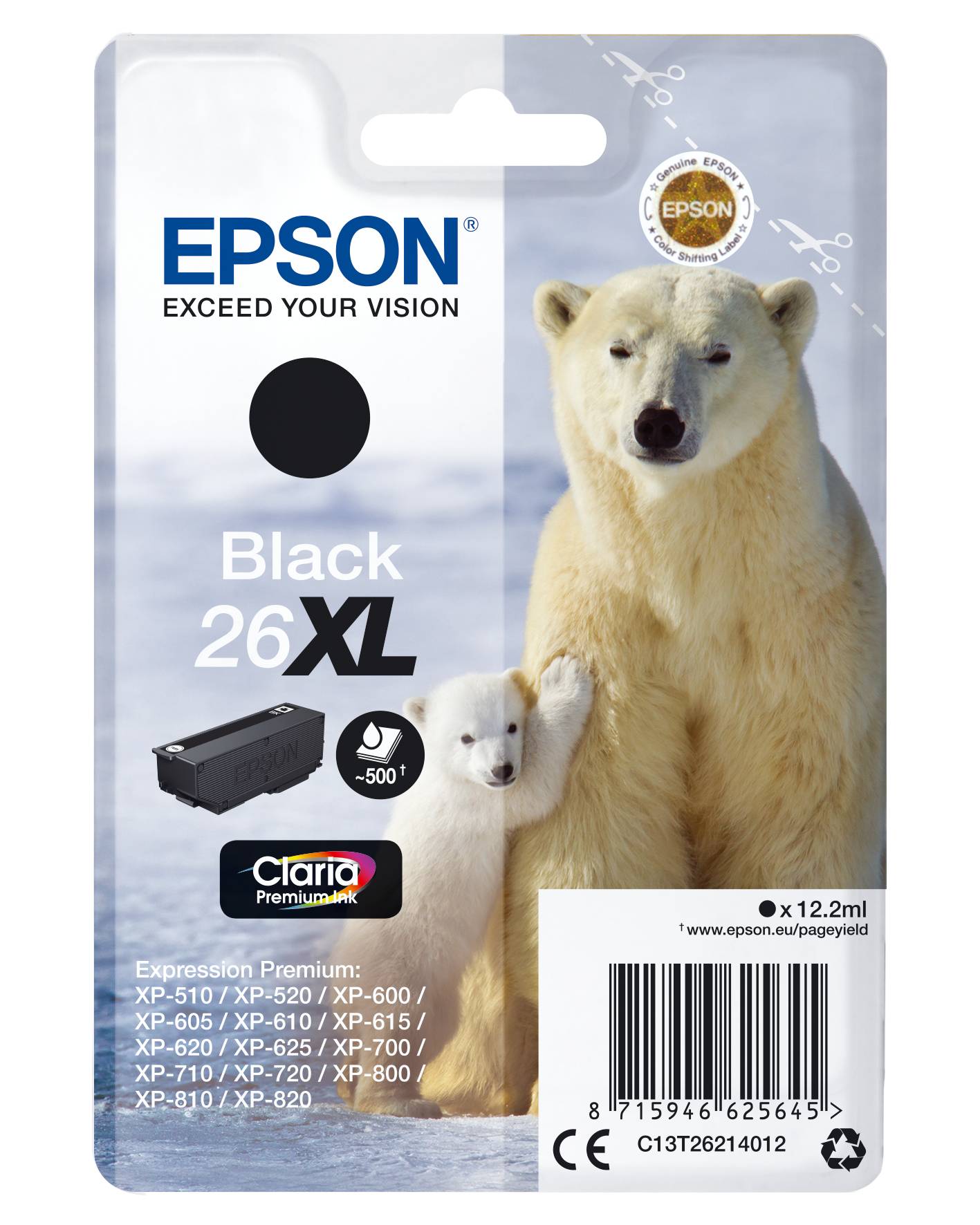 Epson 26XL - 12.2 ml - XL - Schwarz - Original