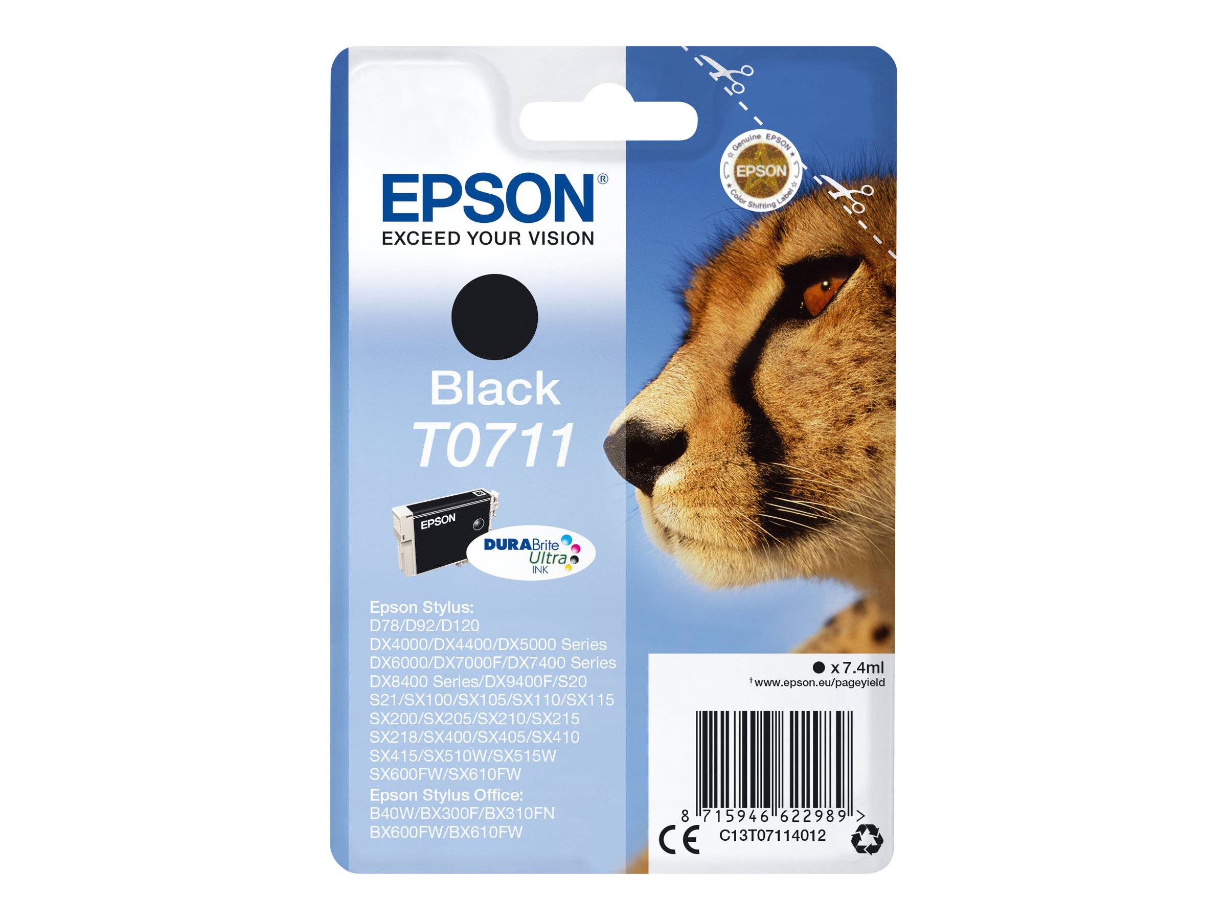 Epson T0711 - 7 ml - Schwarz - Original - Tintenpatrone